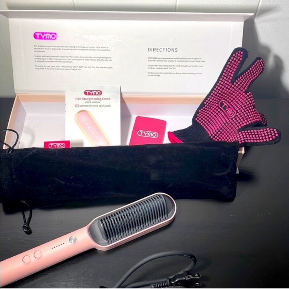 TYMO RING-PINK Straightening Brush